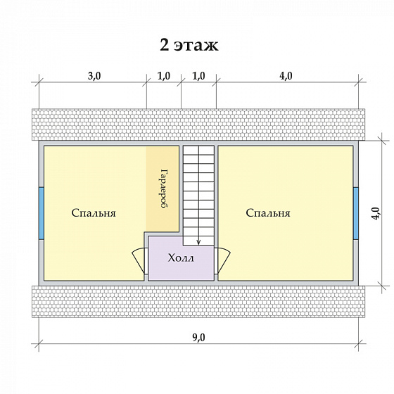Каркасный дом Солнечный ++ 6 х 9