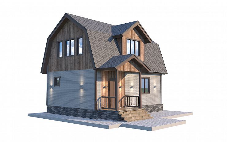 Каркасный дом Солнечный + 6 х 6