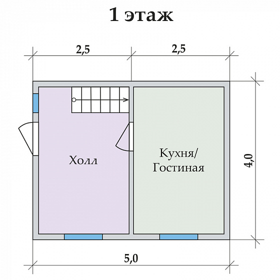 Каркасный дом Солнечный 5 х 4